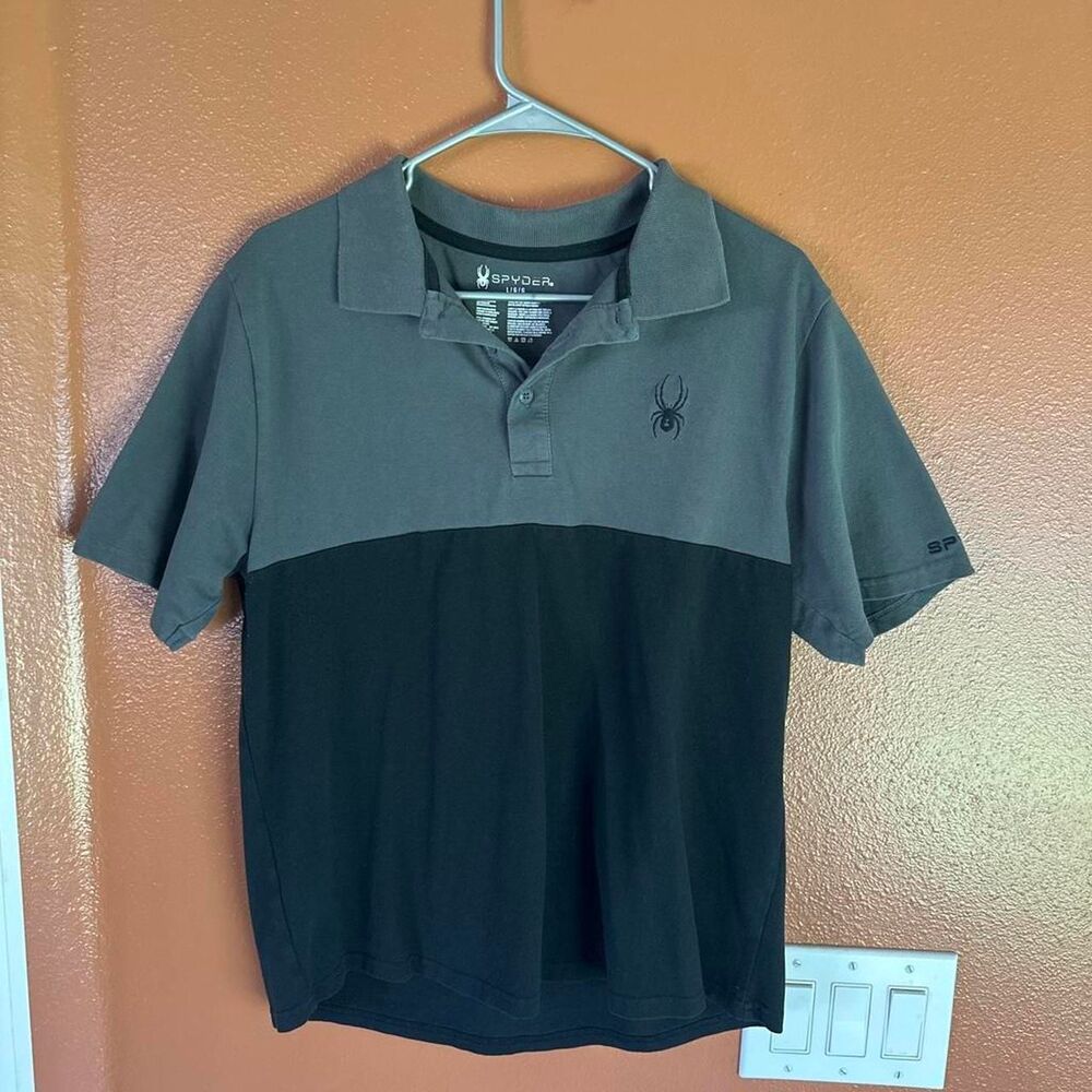 Spyder Men's Grey and Black Polo-shirts